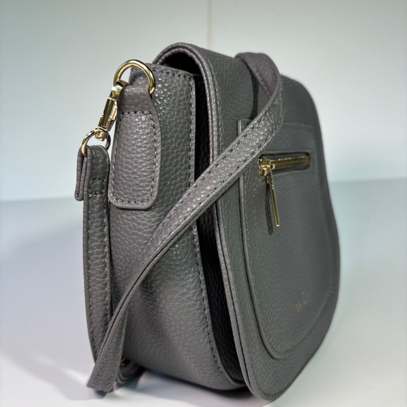 KEDZIE CAMDEN MINI MESSENGER CROSSBODY GRAY HANDBAG - Picture 3 of 7